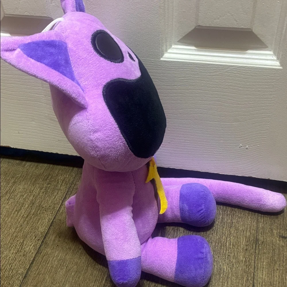 Purple Cat Plush Toy with Black Accents